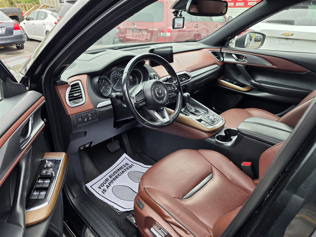 Mazda CX-9 interior with clean brown leather