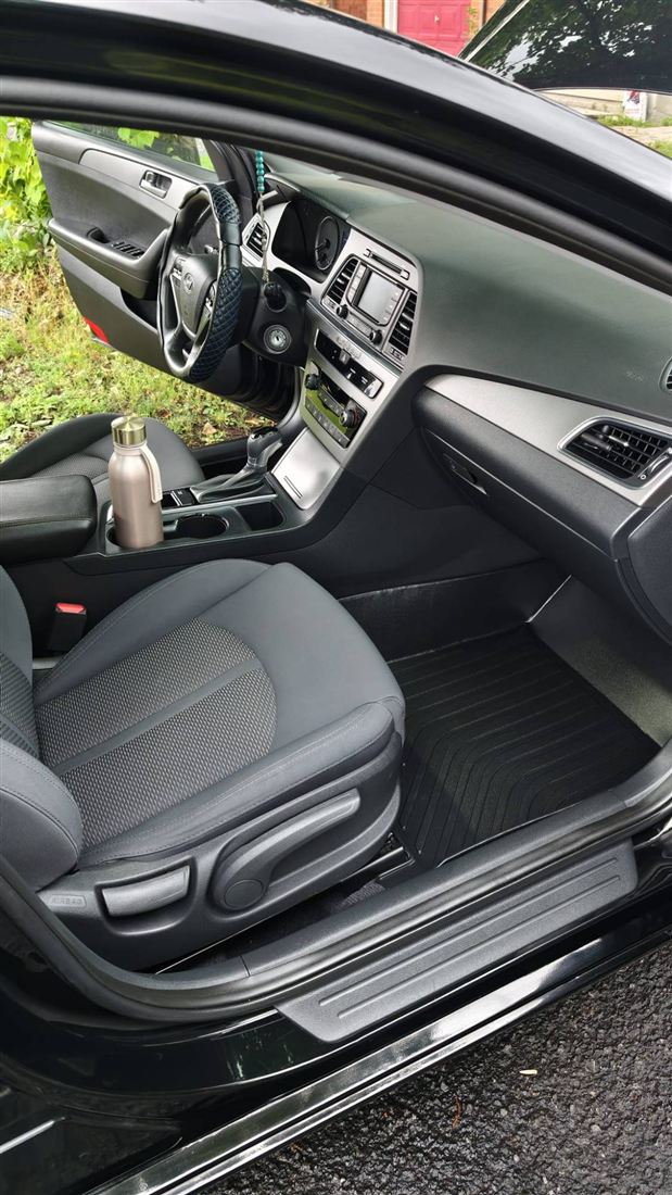 Clean passenger seat and floor mat